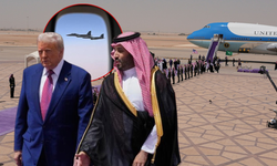 Trump'ın Orta Doğu turu başladı: Suudi jetleri eşlik etti! Gelişini dev ekranlardan izlediler