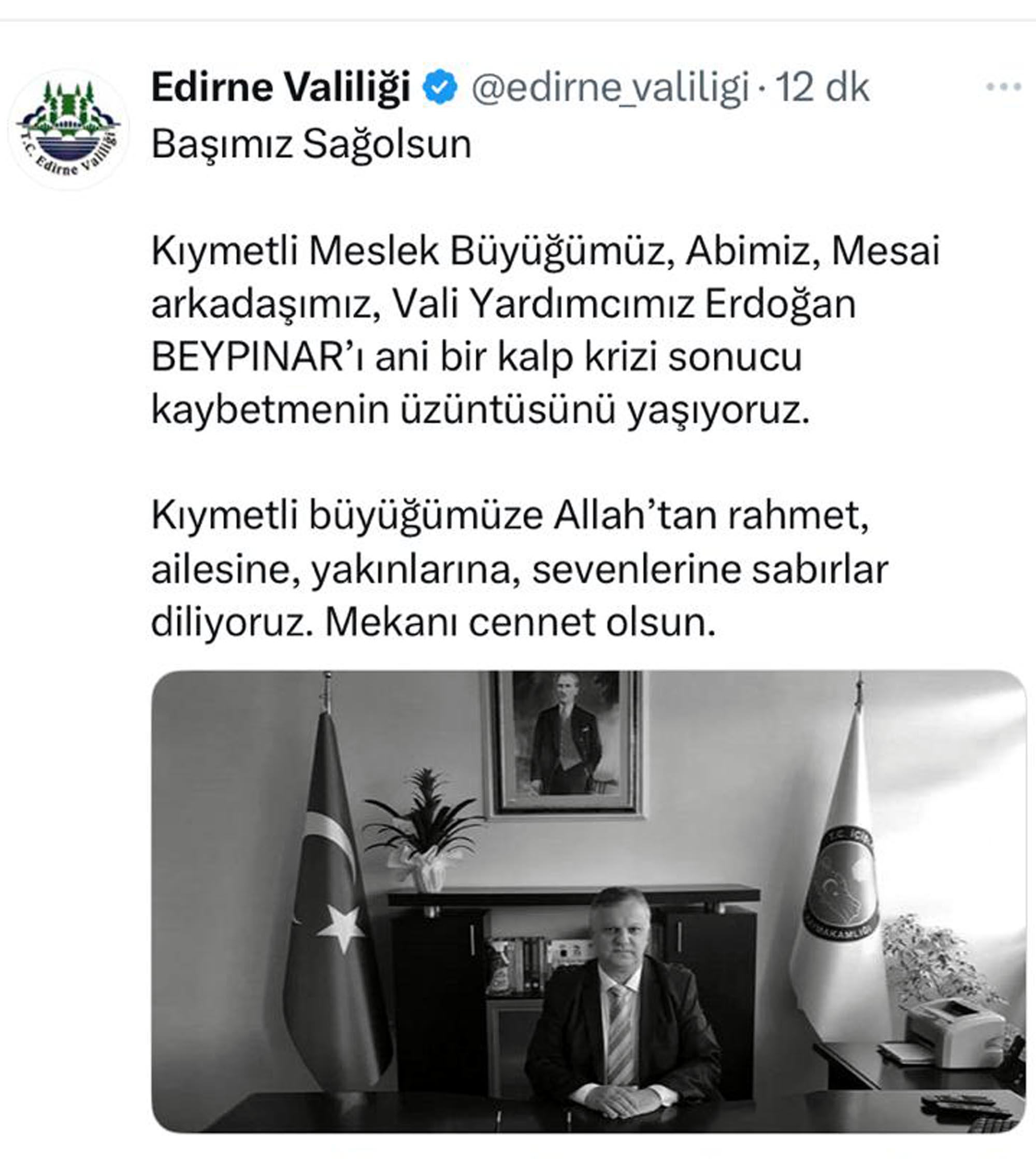 E D I R N E V A L I Y A R D I M C I S I B E Y P I N A R V E F A T E 774321 228843